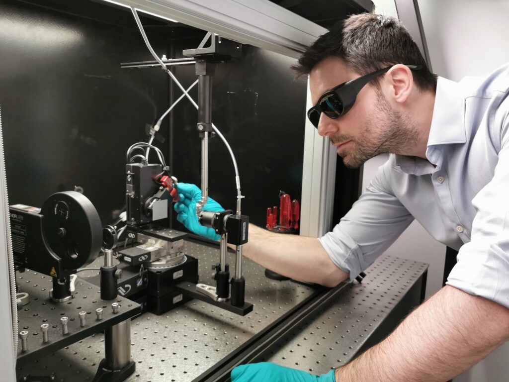 Dr David Payne in the lab