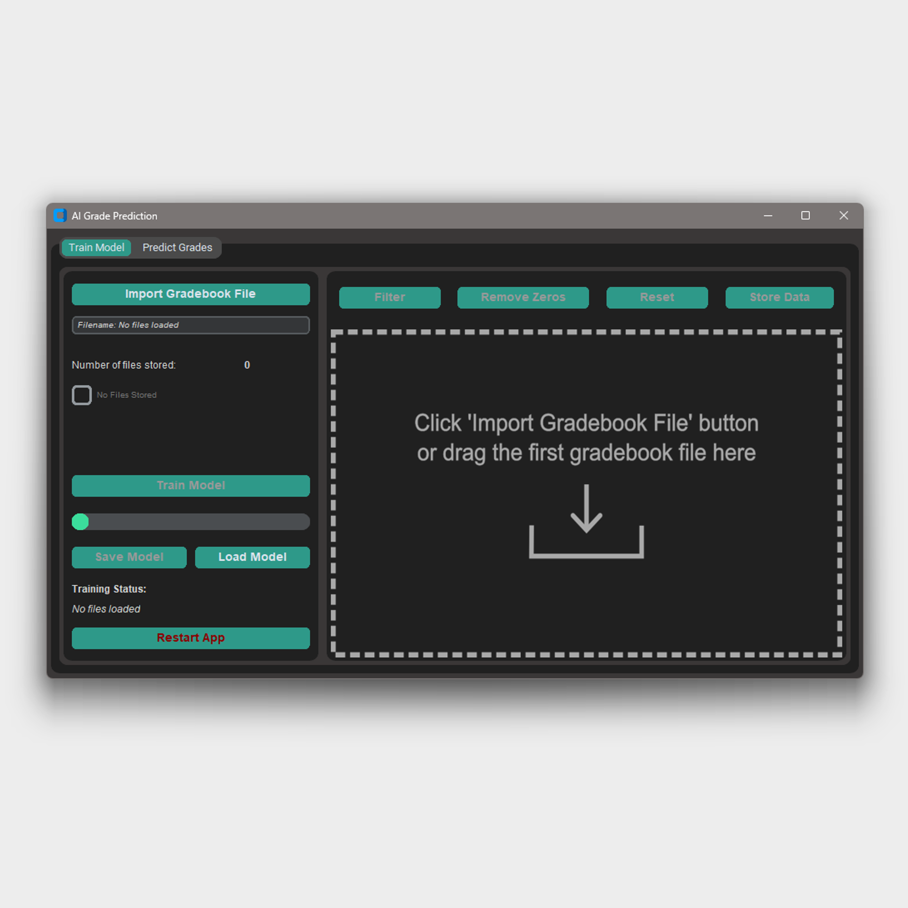 AI Grade Prediction main screen